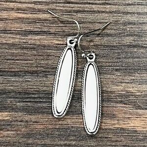 Elegant Silver and White Dangle Earrings ~ White Turquoise Earrings